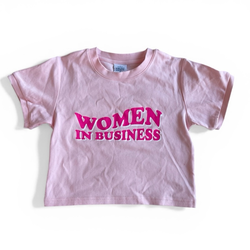 Women in Business Crop Baby Doll Tee Size Medium